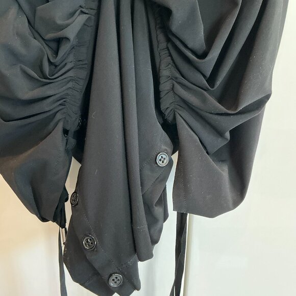 High Use, Gem of a Black Dress, Gathered and Cord Adjustable, Size L - Picture 4 of 7